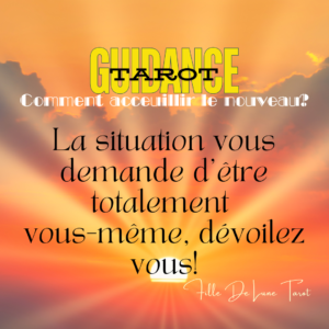 Extension Comment accueillir le nouveau? La situation vous demande d'être totalement vous-même, dévoilez vous!